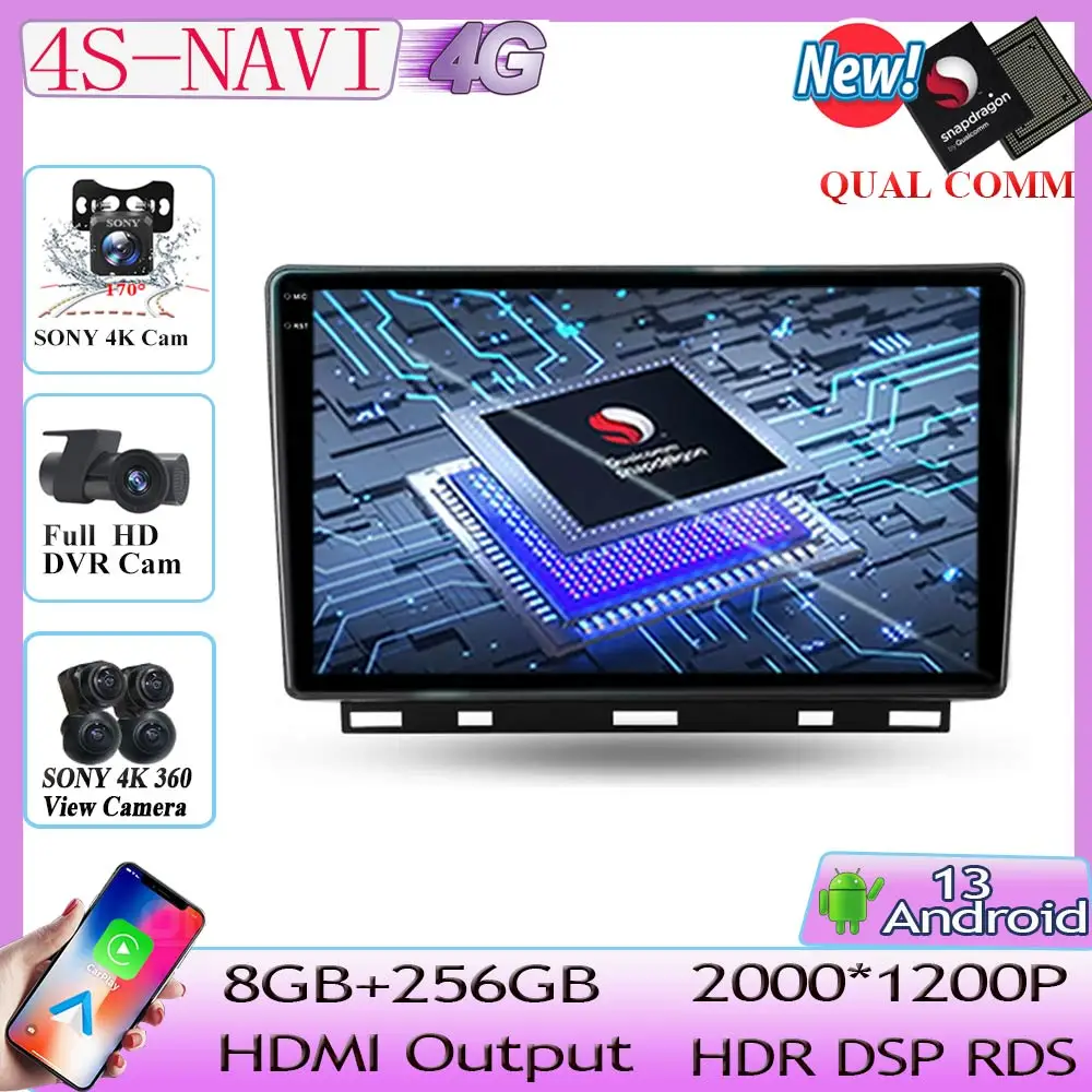 

Автомагнитола Qualcomm для Renault Clio 5 Lutecia 2019-2021, мультимедийный видеоплеер, навигация GPS, Android 13, 5G BT, 2 din, DVD