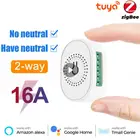 Мини-выключатель Tuya Smart ZigBee 3,0, 16 А, с или без нейтрального провода