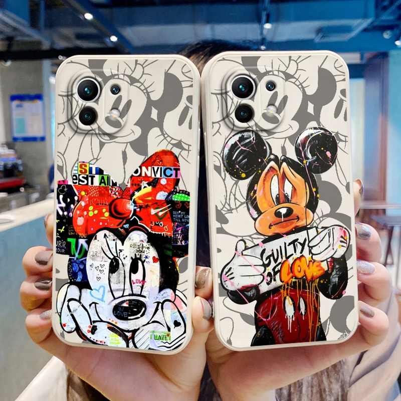 

Disney mickey minnie mouse Phone Case For Xiaomi Mi 13 12S 12 12T 12X 11i 11T 11 10 10S 10T Pro Lite Ultra Liquid Rope TPU