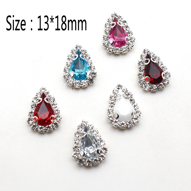 

Серебряные Акриловые металлические пуговицы в форме капли, 10 шт./партия, 13*18 мм, сделай сам, используются для шитья, рукоделия, свадебного пла...