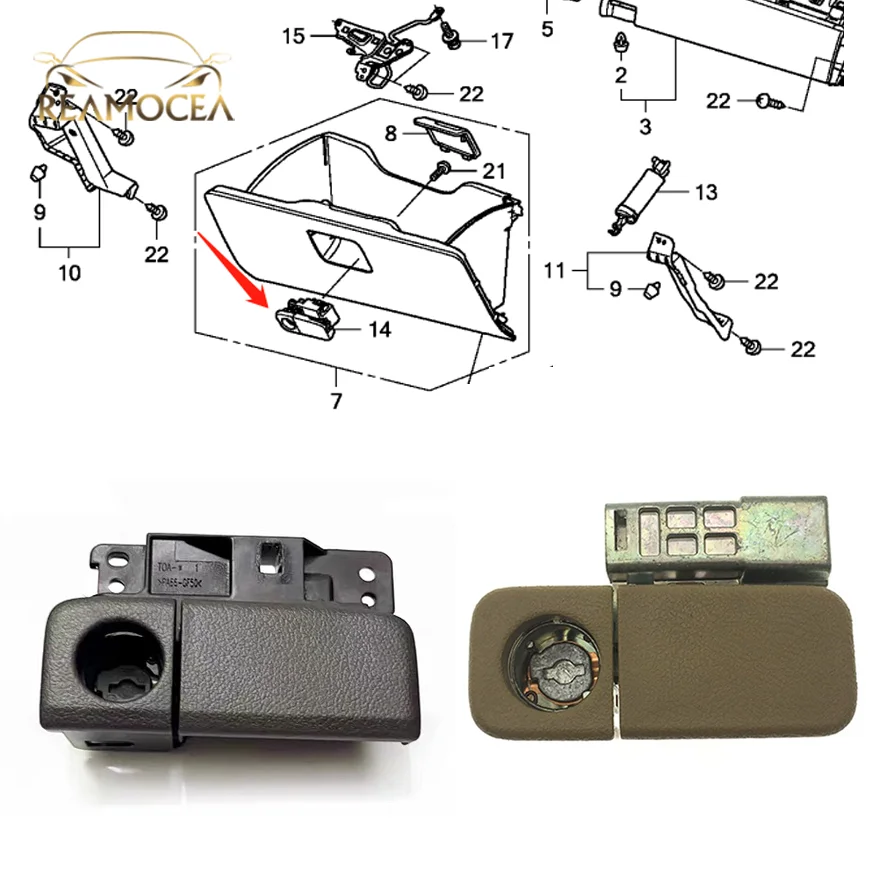 

Reamocea 1x защелка для перчаточного ящика для Honda CRV 2007-2011 2012-2016, Сменные аксессуары для интерьера, пряжка для отсека, ручка для ящика для инструментов