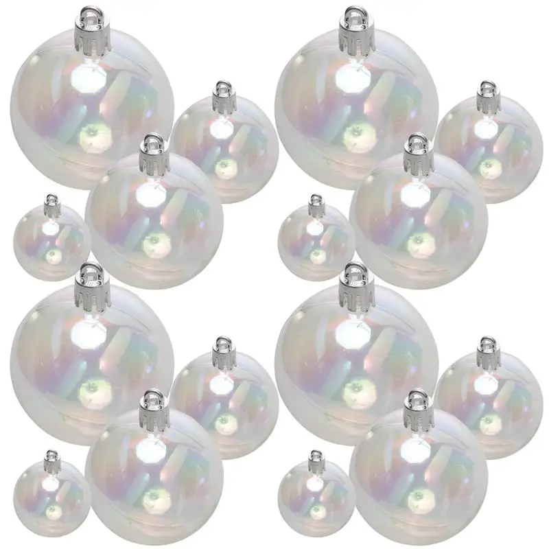 

18pcs Christmas Baubles Round Balls Xmas Tree Party Balls Ornament Transparent Ball Christmas Decoration Noel