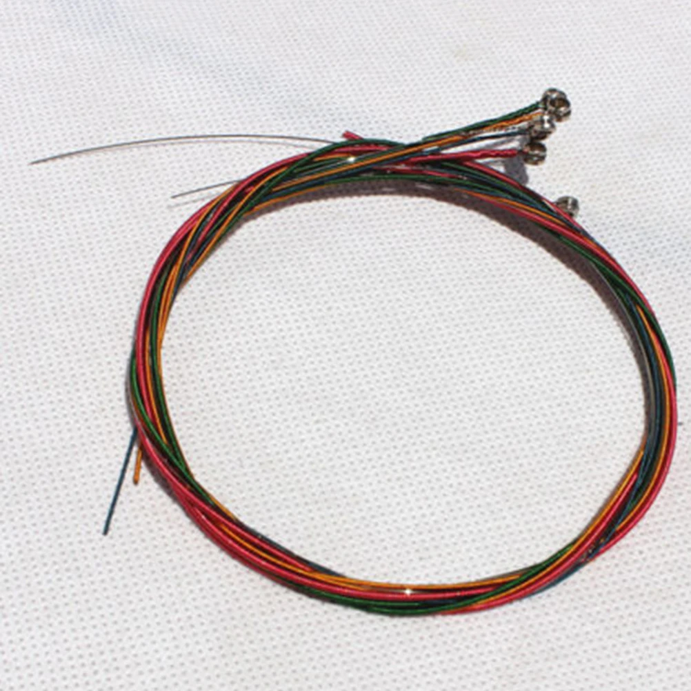 Струны для гитары 6 шт./компл. цветные стальные струны радужного цвета