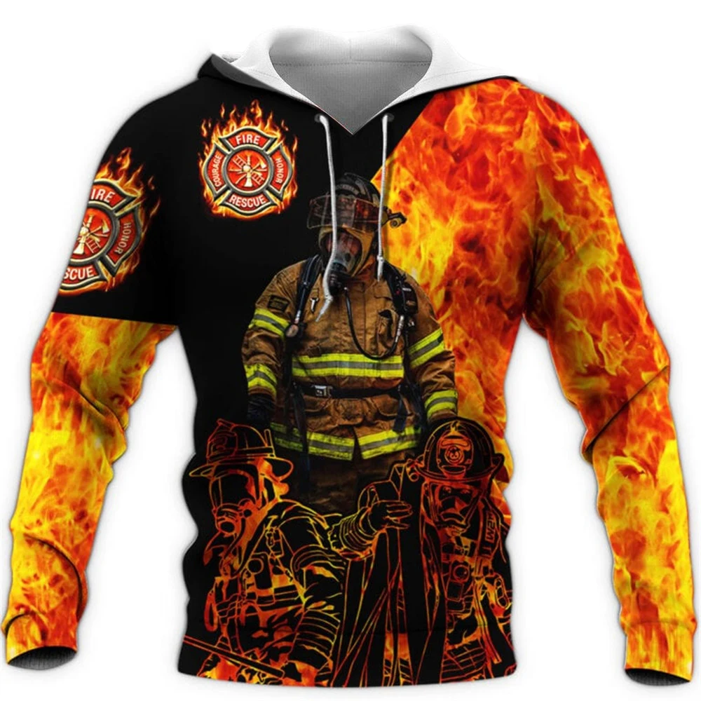 

CLOOCL Men Hoodie Firefighter Badge 3D Printed Women Sweatshirt Long Sleeves Zipper Jacket Hooded Harajuku Style Sudadera Hombre