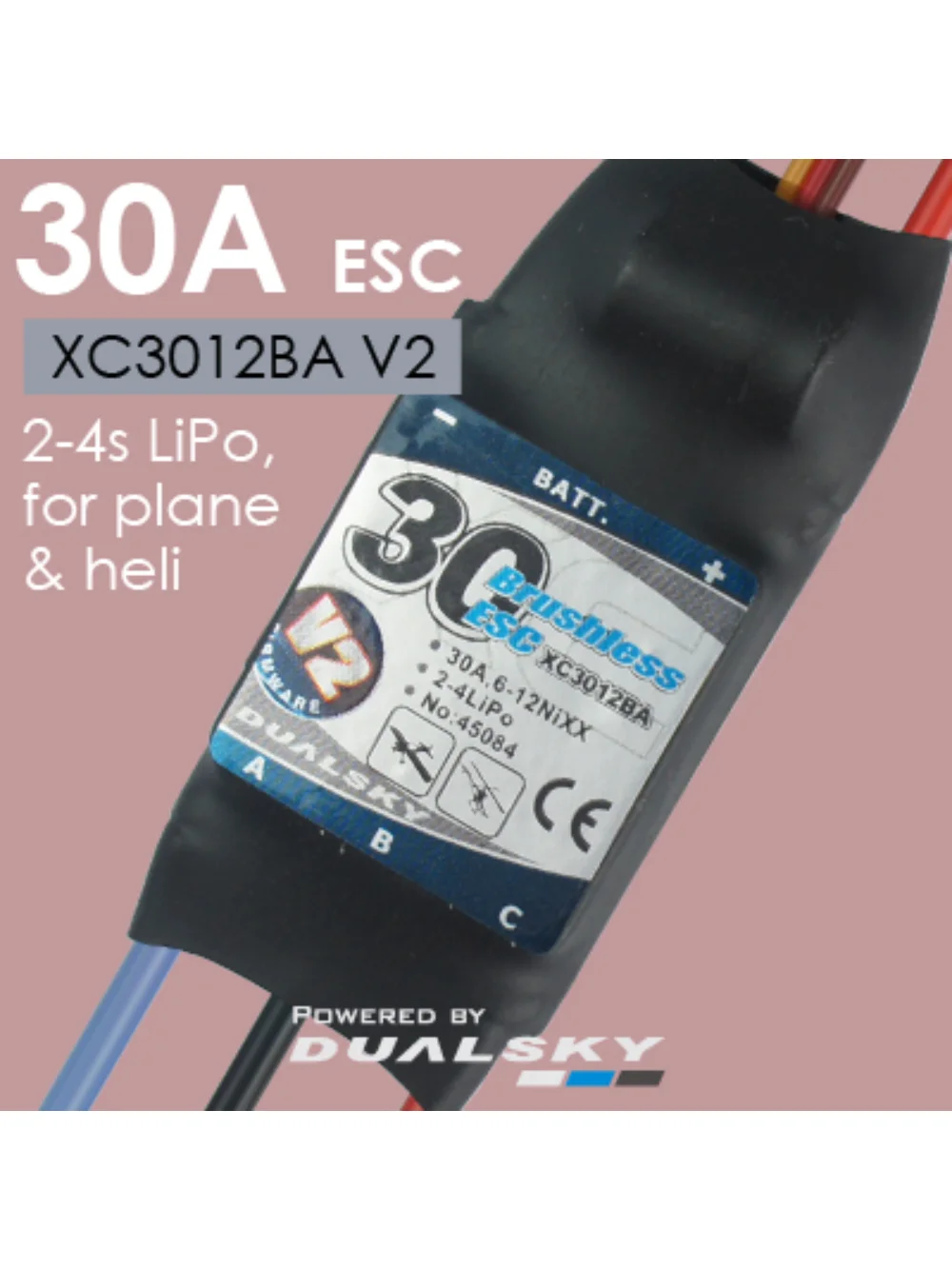 

DUALSKY XC3012BA V2 Aircraft Model Fixed Wing 30A ESC Suport 2-4S LiPo 6-12S NiXX Battery for Plane Helicopters
