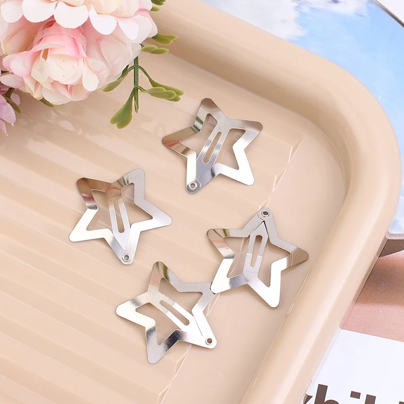 

Hair Accessories Star Bobby Pin Star BB Hairpins Metal Snap Clip Barrettes Pentagram All Match Silver Star Hair Clip 1Pcs DIY