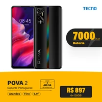 Tecno Pova 6 9inch 7000mAh Smartphone 6GB 128GB Mobile Phone Helio G85 180HZ 18W Charging 48MP Quad Camera Game Cellphone