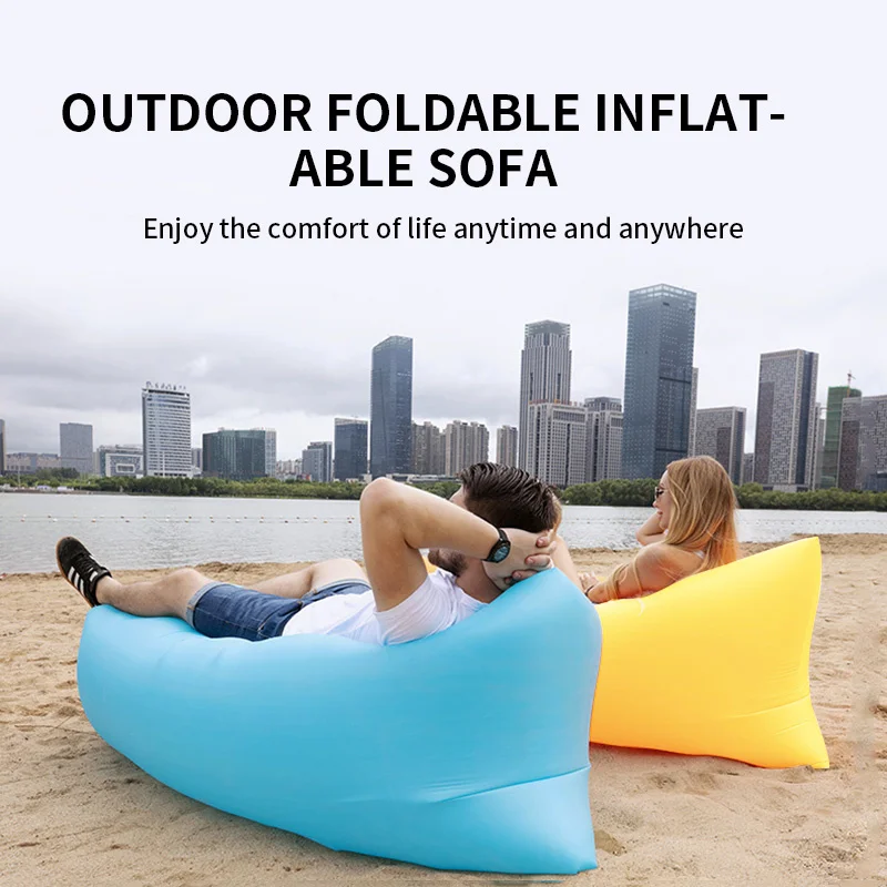 

Camping Inflatable Sofa Lazy Bag Ultralight Air Bed Outdoor Lounger Down Sleeping Mattresses Portabl Blow Up Chair