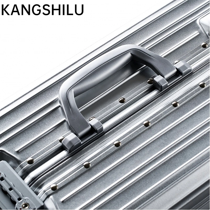 KANGSHILU New 20“24''26''29 Inch Aluminum Suitcase Alloy Trolley Case Universal Luggage Men Women's Travel Offers with Wheels