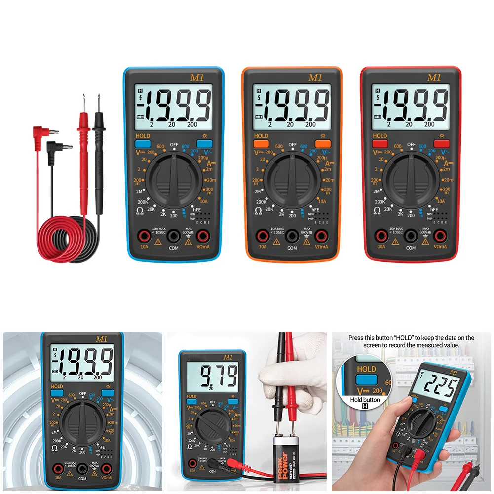 

M1 Digital Multimeter EsrMeter Multimetro True Rms Richmeters Dmm 400a 10A Self-service Fuse Measuring