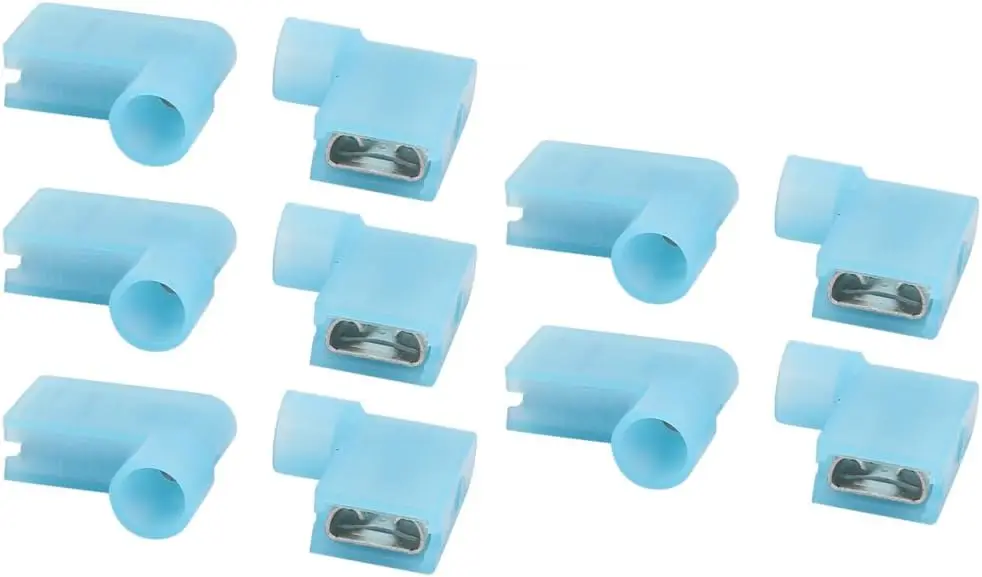Обжимные клеммы с флагом, нейлоновые полностью изолированные соединители для проводов, синие, 10 шт.