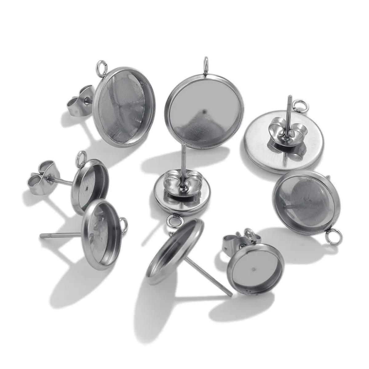 

Серьги с кабошоном из нержавеющей стали, 20 шт., 8/10/12 мм