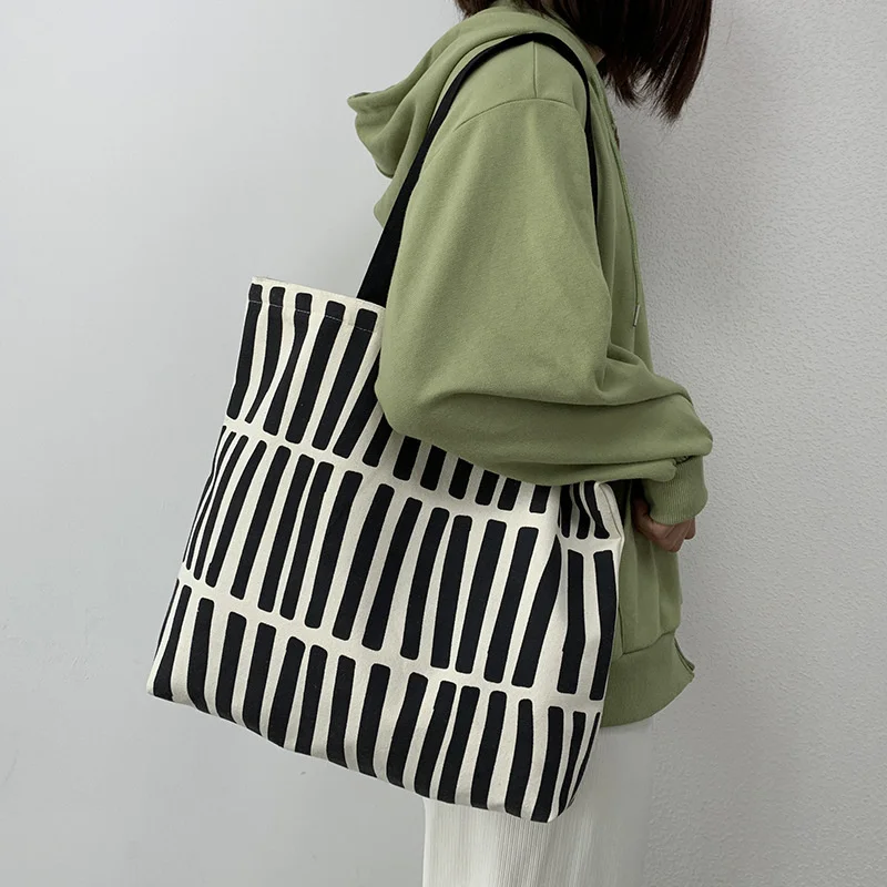 

Women Canvas Tote Bag 2023 Korean Cotton Cloth Eco Reusable Shopping Bags Large Ladies Shoulder Shopper Bag Student Handbags