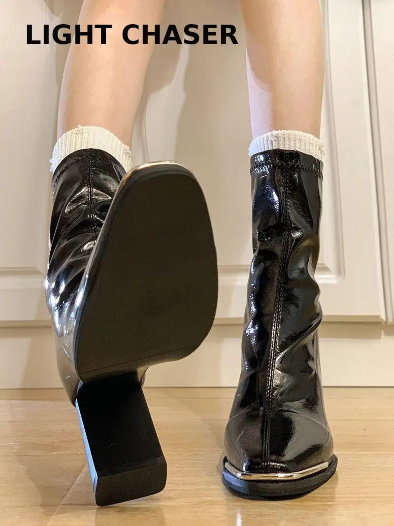 2022 Women Long Boots Thick Sole Ladies Zipper Knight Flats Heel Boots Fashion Knee-high Boots Female Ankle Boots Winter Shoes