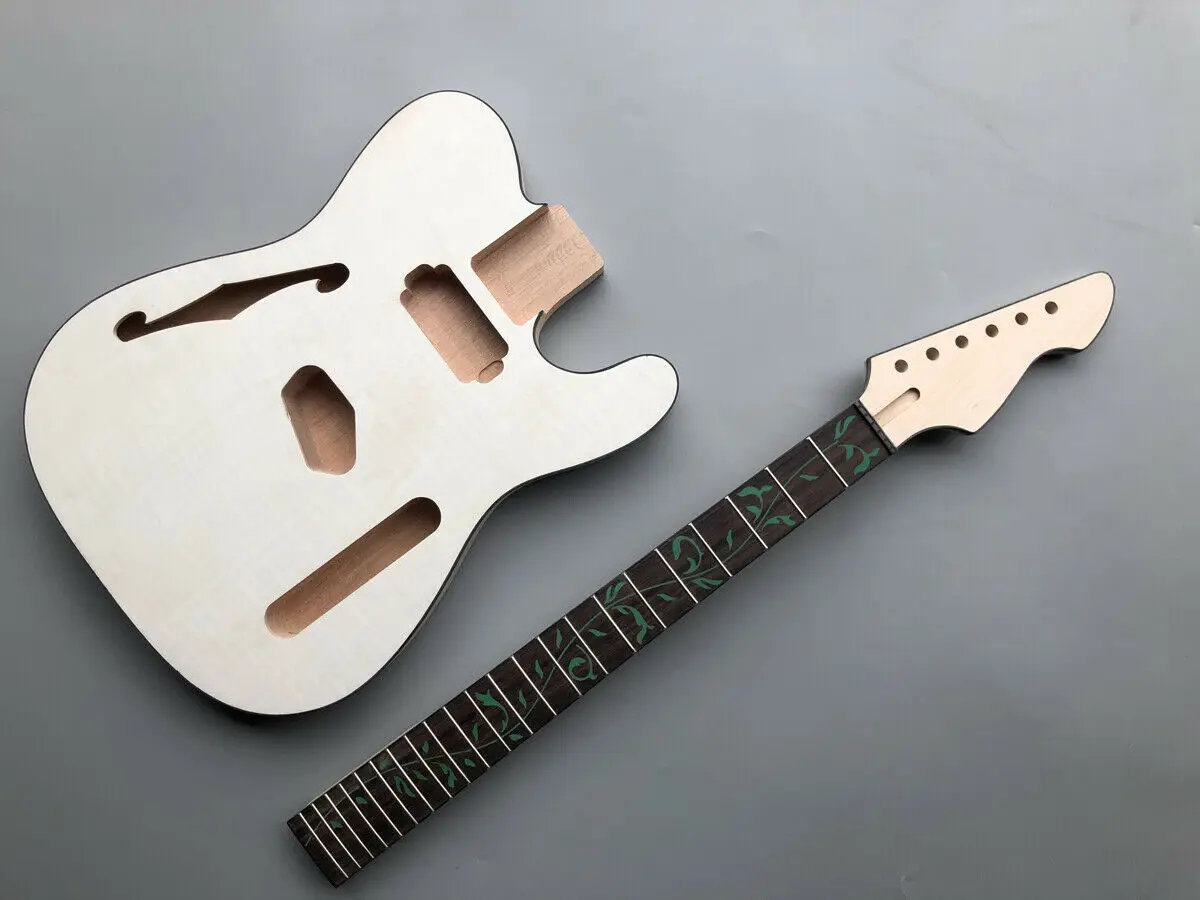 

1Set guitar Kit Mahogany Guitar Body+Maple guitar neck 22fret Nice Inlay