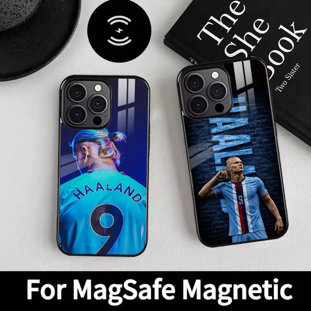 Фото Чехол для телефона 2026 E-Erling H-Haaland Football 9 для iPhone 17, 16, 15, 14, 13, 12, Plus, Pro, Max с магнитной беспроводной зарядкой MagSafe №2