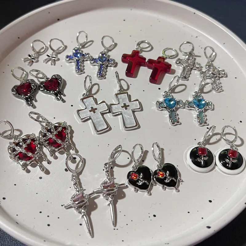 Серьги-подвески в стиле хип-хоп женские винтажные украшения панк готика с