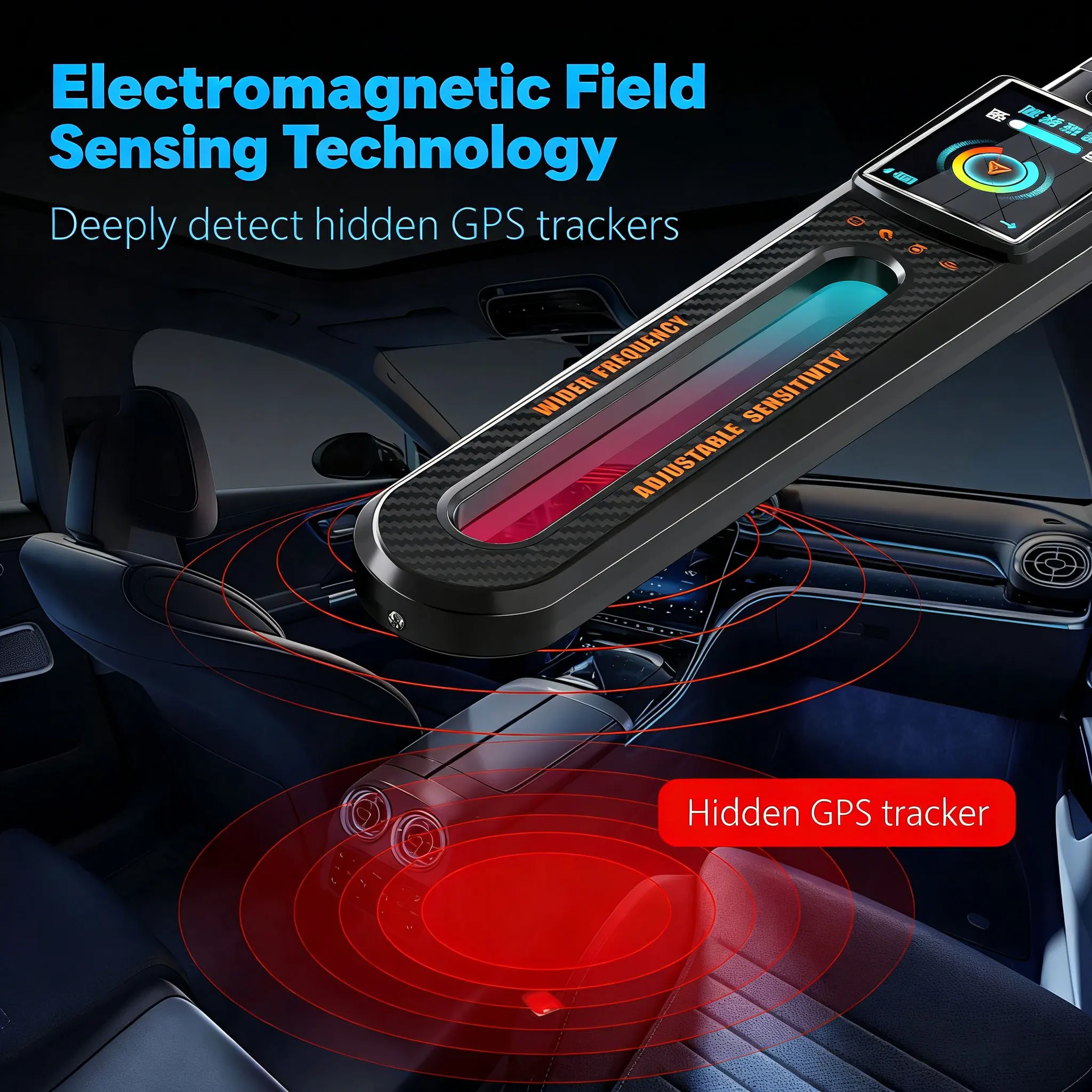 Фото Портативный детектор сигналов RF/TAG Bluetooth GPS-трекеров DS828: сканер устройств для обнаружения жучков и шпионских устройств, детектор сигналов Bluetooth и Wi-Fi №4