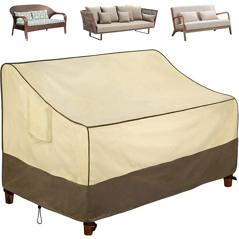 

Outdoor Sofa Cover,Waterproof Outdoor Couch Cover, Weatherproof Lawn Patio Furniture Cover With Air Vents, Beige/Coffee
