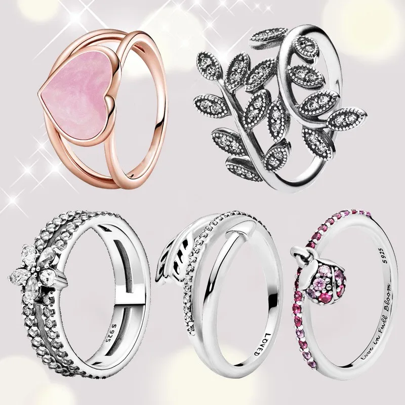 

Authentic 925 Sterling Silver Glittering Gorgeous Vine Leaf Ring Is Suitable For Women's Engagement Jewelry Anniversary