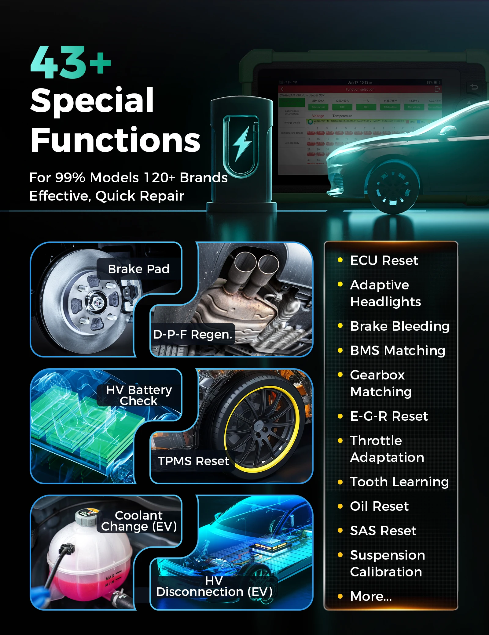 Фото LAUNCH CRP919 EV Диагностический инструмент Новый сканер энергии Электрический автомобиль Автомобильный сканер Автоматическая диагностика CANFD DOIP 2-летнее бесплатное обновление №3