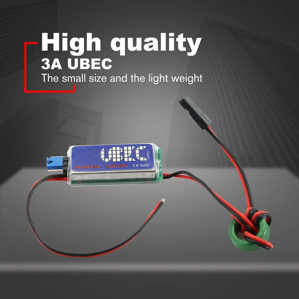 

3A UBEC Input 7V-25.5V 2-6S Lipo Output 5V/3A Continuous Max 6A Switch Mode BEC for RC Drone Airplanes Car Parts