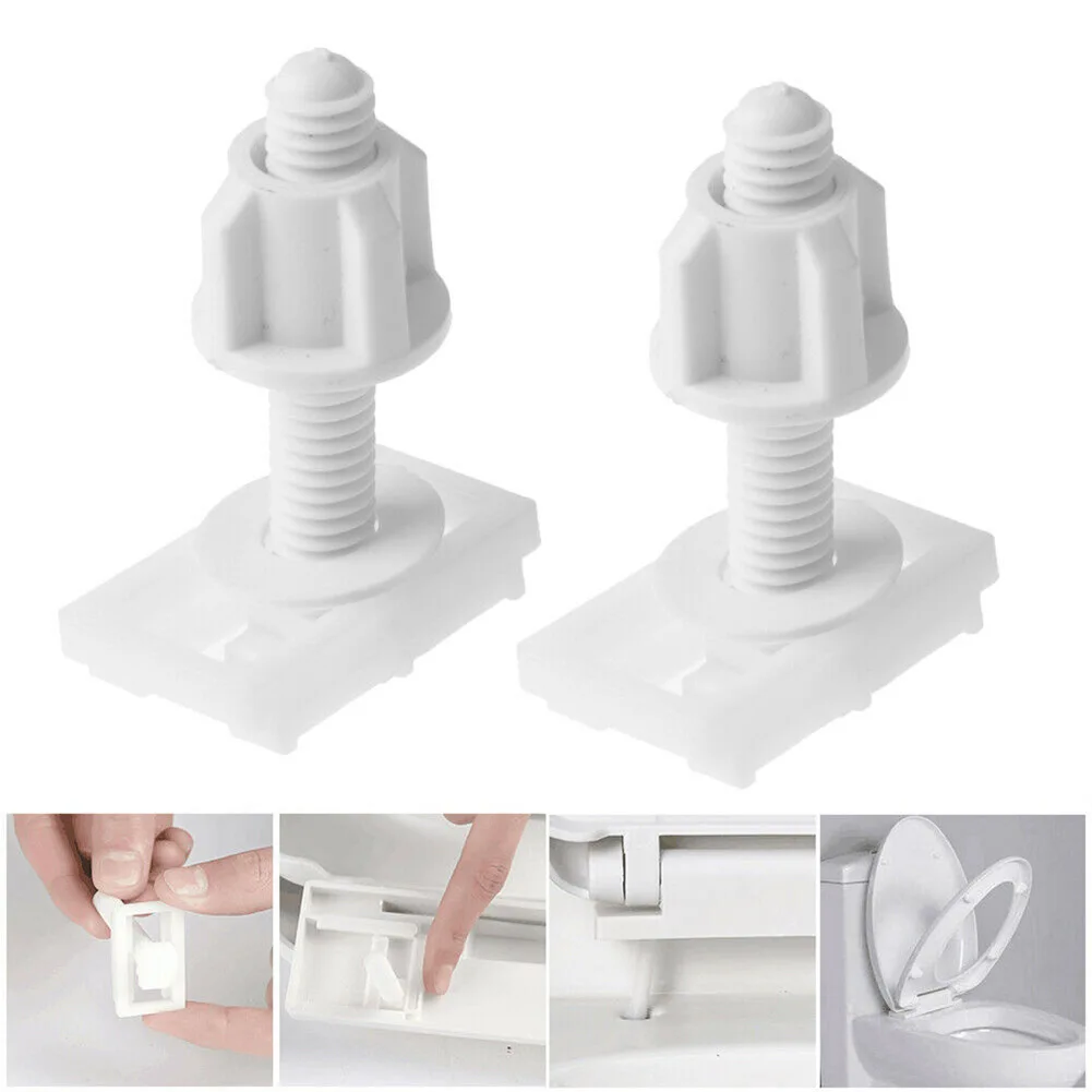 

Plastic Toilet Seat Lid Hinge Repair Set Bolts & Fitting Screws & Washers Universal Toilet Seat Replacement Accessories