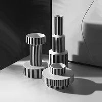 design ornaments vase home furnishings ceramic vases room decor italian style minimalist black and white geometric stripes