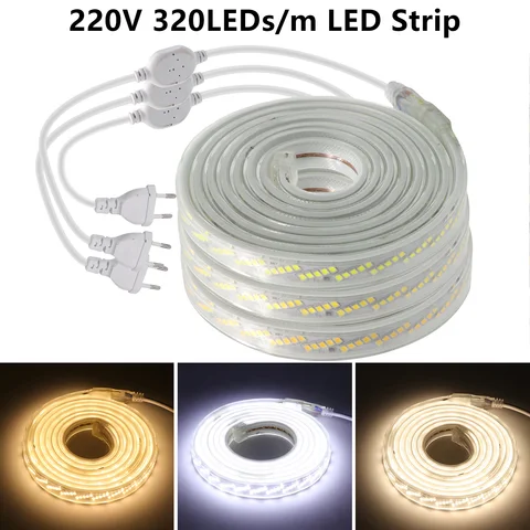 Водонепроницаемая светодиодная лента XUNATA 320LED/м 220В