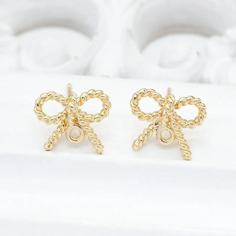 

6 шт., позолоченные застежки для сережек, 10 х13 мм, 14 к