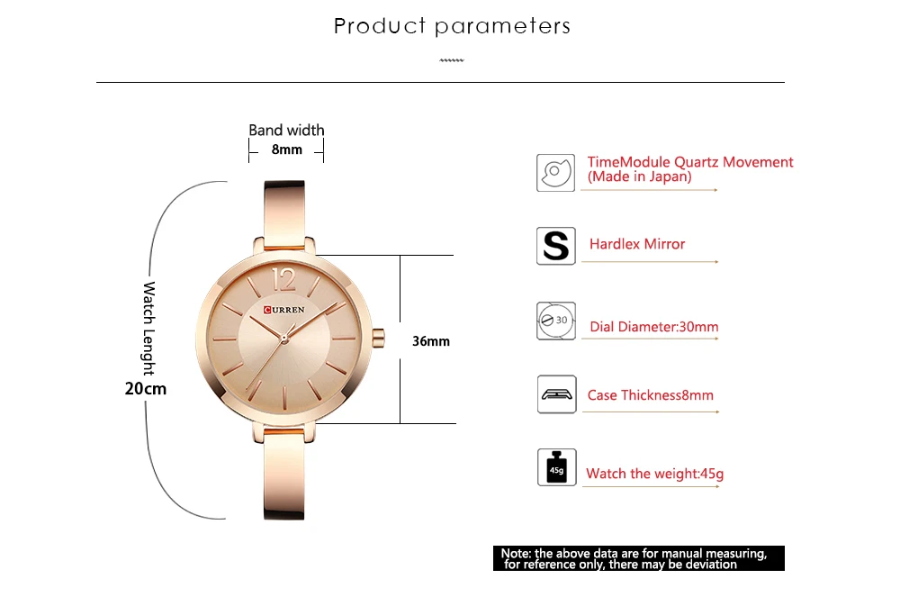 Часы CURREN женские наручные из нержавеющей стали под розовое золото 9012