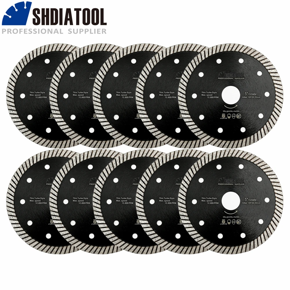 SHDIATOOL 10pcs Super-Thin Diamond Turbo Blades Cutting Cera