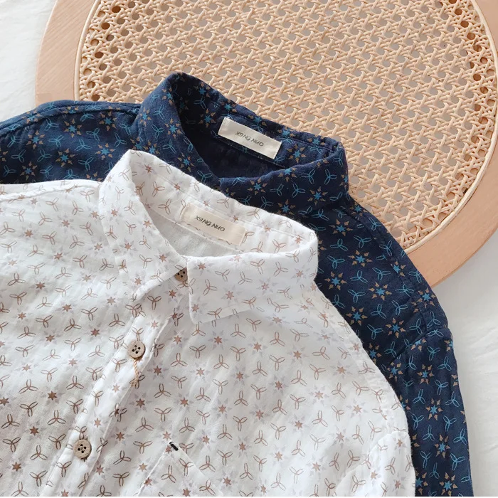 Новинка Осенние хлопковые рубашки Женские базовые Топы с принтом для девочек