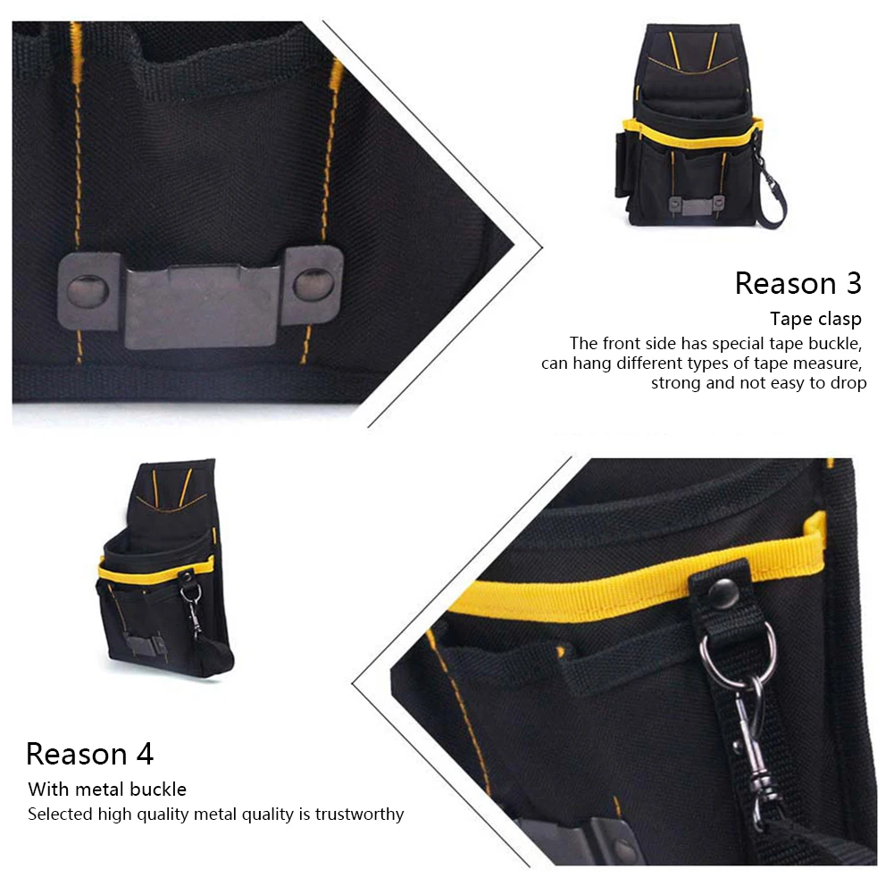 600D Oxford Fabric Tool Belt Screwdriver Utility Kit Holder Tool Bag Pocket Pouch Bag Electrician Waist Pocket Pouch Bag