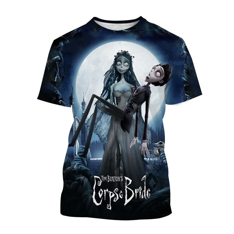 

Gothic Movie Corpse Bride T Shirt For Men Trend Personality Tops Tee Shirts 3D Printing T-shirt Short Sleeve Women Clothing