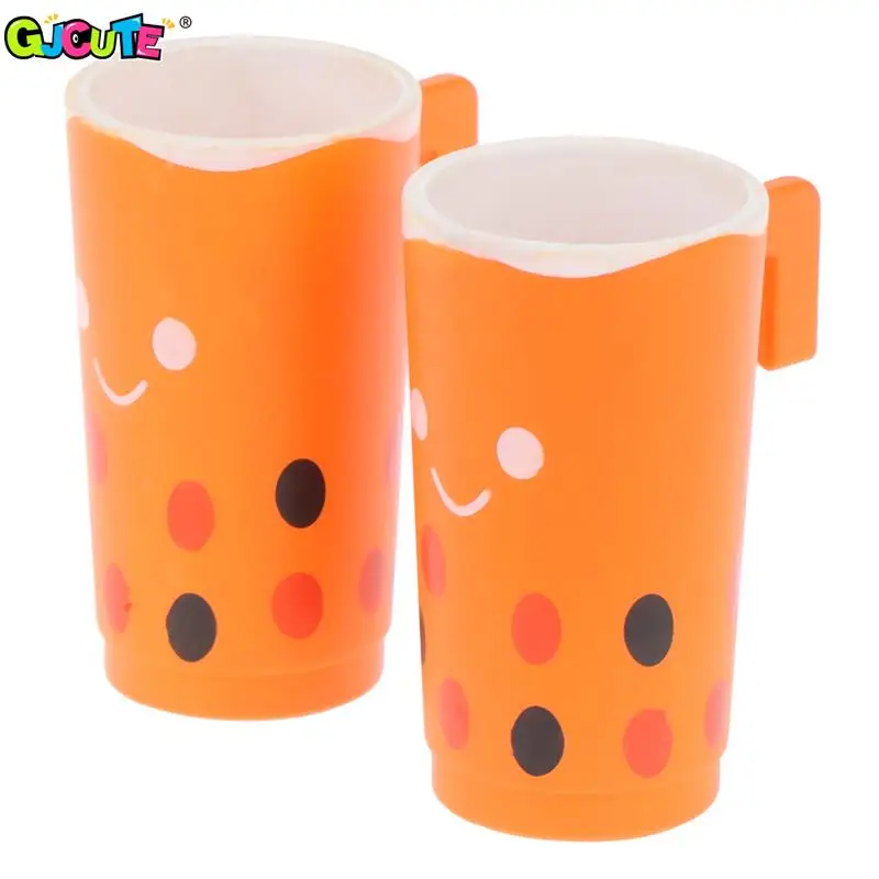 Миниатюрная модель чашки для напитков для кукольного домика, 2 шт., имитация кофейного сока, чашки для молока, кукольные чашки, Миниатюрные а...