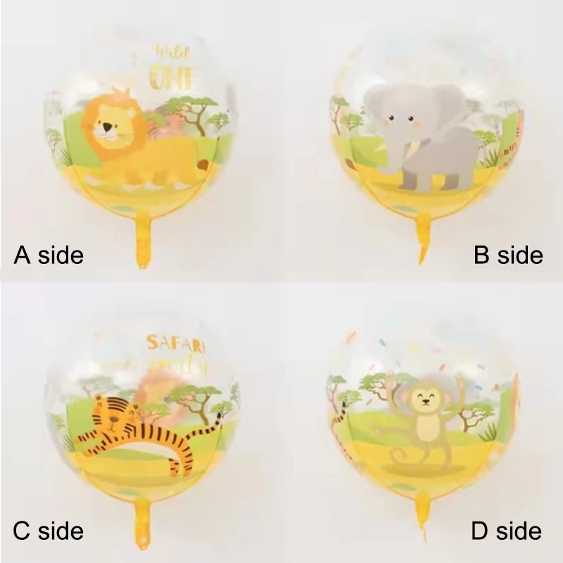 

20 шт. 4d Лев корова лиса дионзавр обезьяна Фольга Воздушный шар зоопарк сафари ферма Декор детской вечеринки