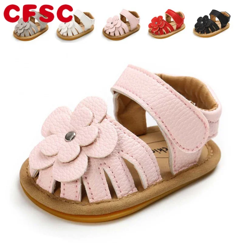 

KIDSUN Baby Sandals Flower Graden Park Summer Outdoor Hook-Loop Flat Rubber Sole Anti-slip Toddler First Walkers Infant Shoes
