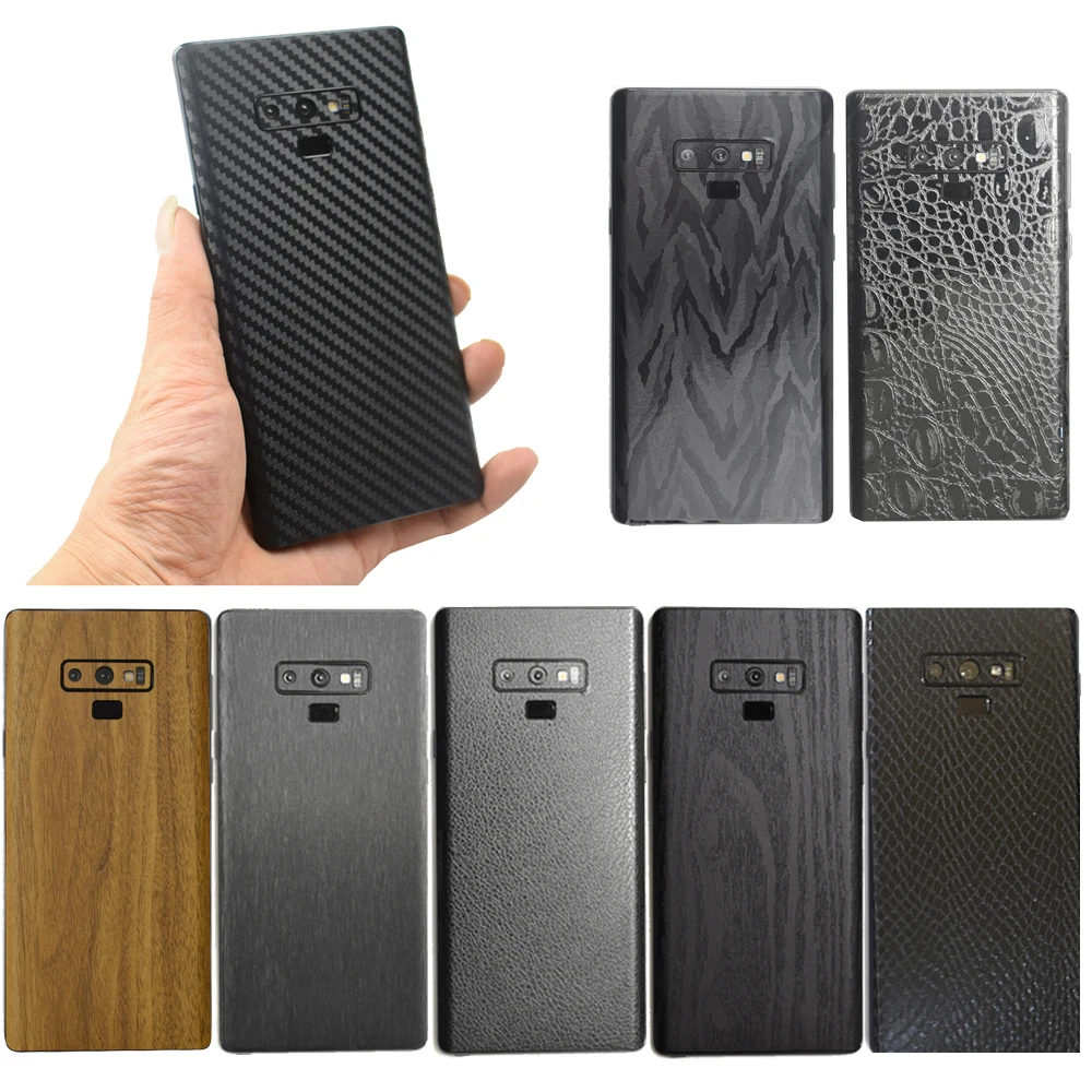 

Hot!Carbon Fiber Leather Wood Skin Phone Cover Sticker For Samsung Galaxy S10e S10+ Note 9 8 S9 S8 Plus S7Edge Back Film