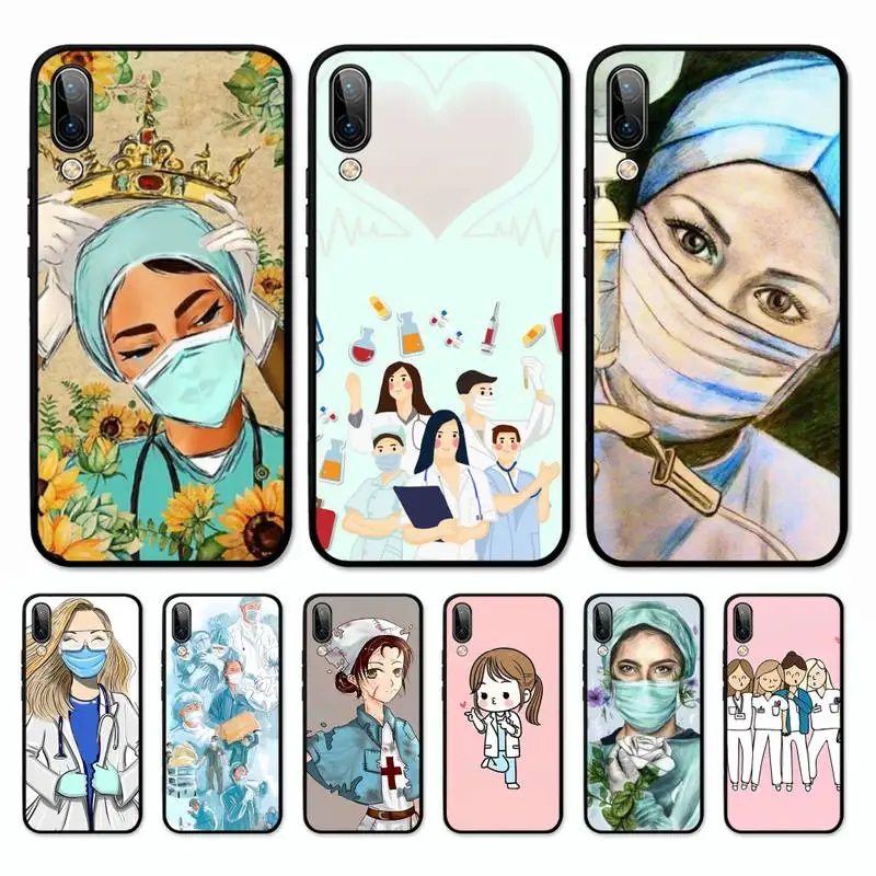 

Cartoon Medicine Doctor Nurse Phone Case for Vivo Y91C Y11 17 19 17 67 81 Oppo A9 2020 Realme c3