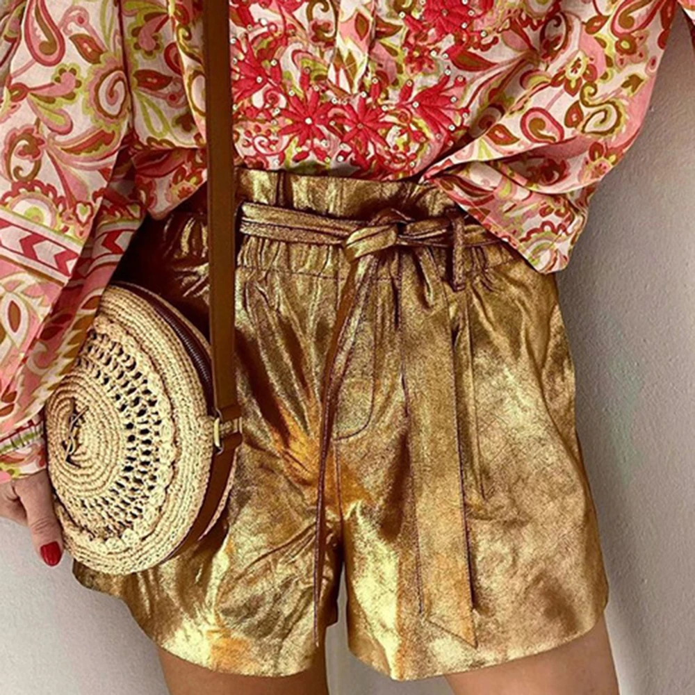 2023 New Women Summer High Waist Lace- Up Shorts Casual Suit Shorts Women Solid Short Pants Ladies Shorts Beachwear