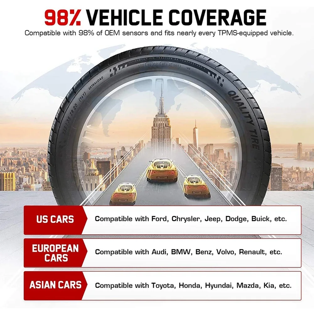 

2Pcs Programmable TPMS Sensor 433MHz 315MHZ Sensor Universal 2 in 1 for Tire Pressure Monitoring System Use with AUTEL