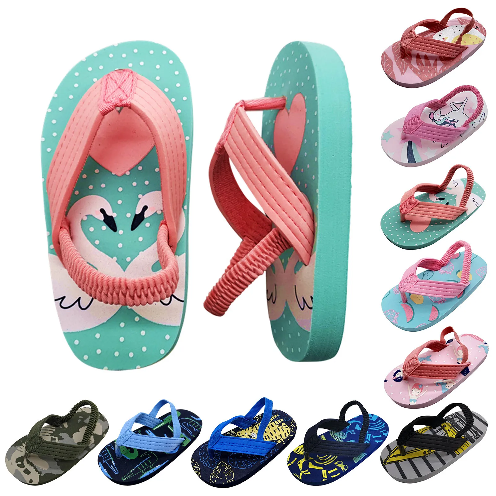 

Пляжная обувь для детей 2022 летние детские шлепанцы для мальчиков и девочек Симпатичные Мультяшные фрукты противоскользящие пляжные сандалии Тапки с мягкой подошвой