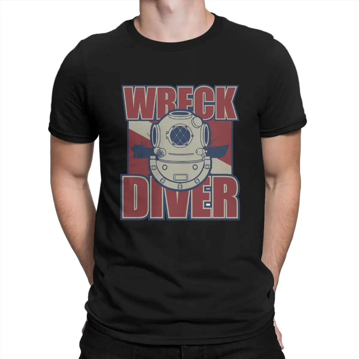 

Men's Wreck Diver T Shirts Dive Scuba Diving 100% Cotton Tops Vintage Short Sleeve O Neck Tees Printed T-Shirts