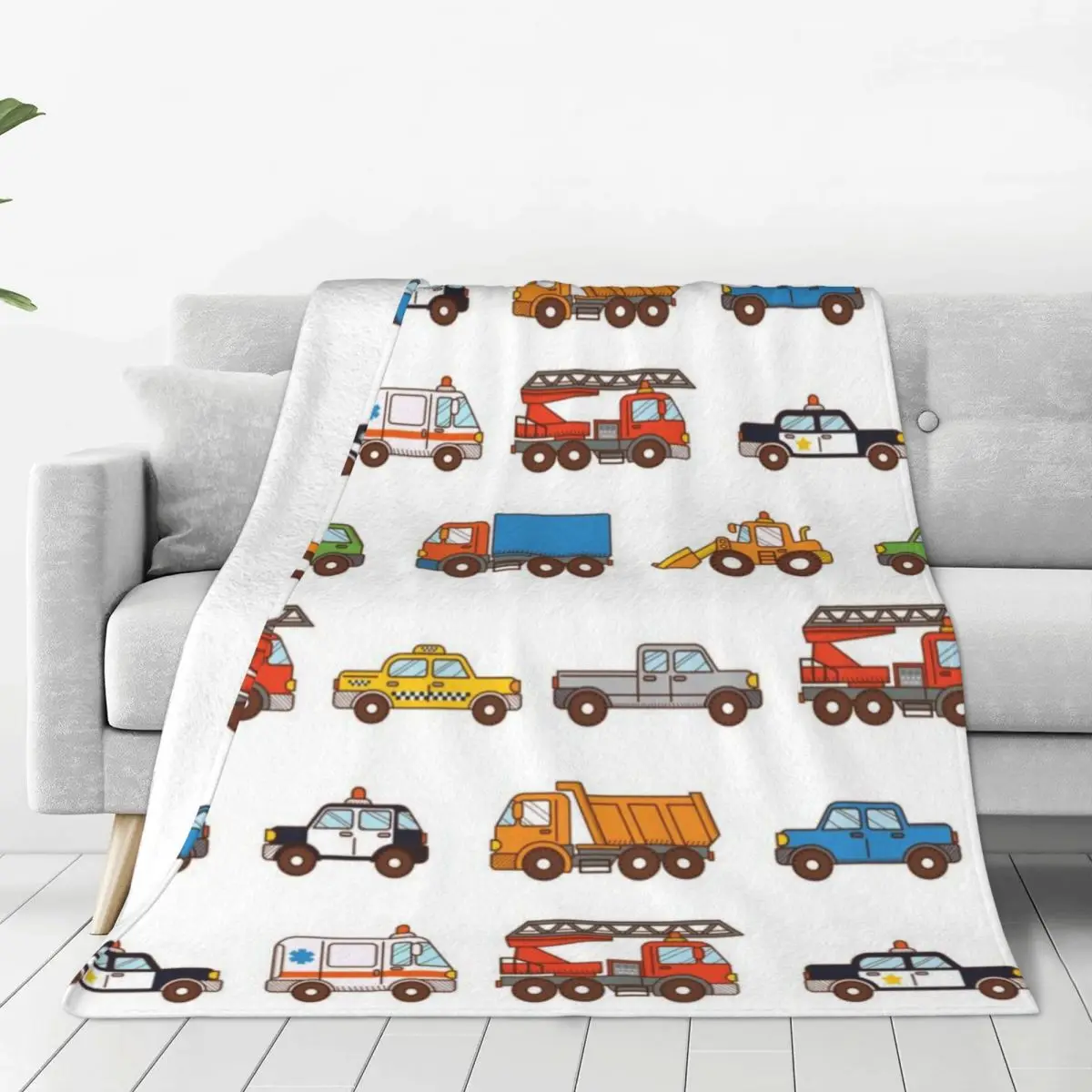 

Flannel Blanket Cartoon Cars Light Thin Mechanical Wash Warm Soft Blanket Throw on Sofa Bed Travel Patchwork