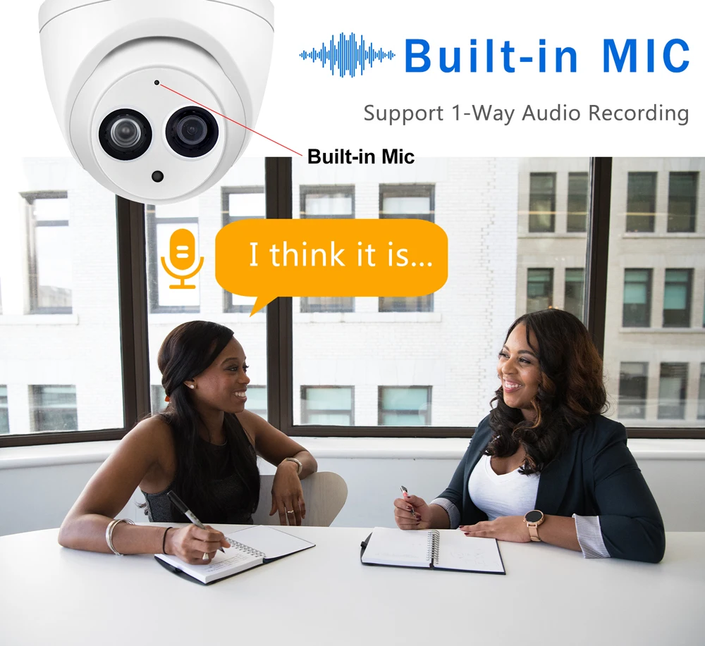 Цена Камера видеонаблюдения Dahua, 2,8 мм, 6 МП, 4 МП, встроенный микрофон