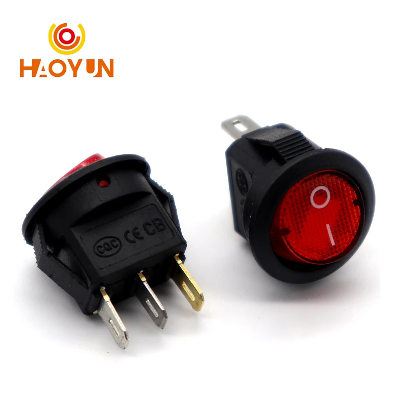 

Круглые клавишные переключатели черные, красные, белые 2-3 контакта 3А 250В