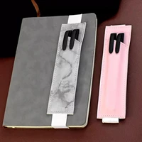 adjustable elastic band pen holder simple color sleeve large square capacity students pen pouch pu notebook pen holde s9j1