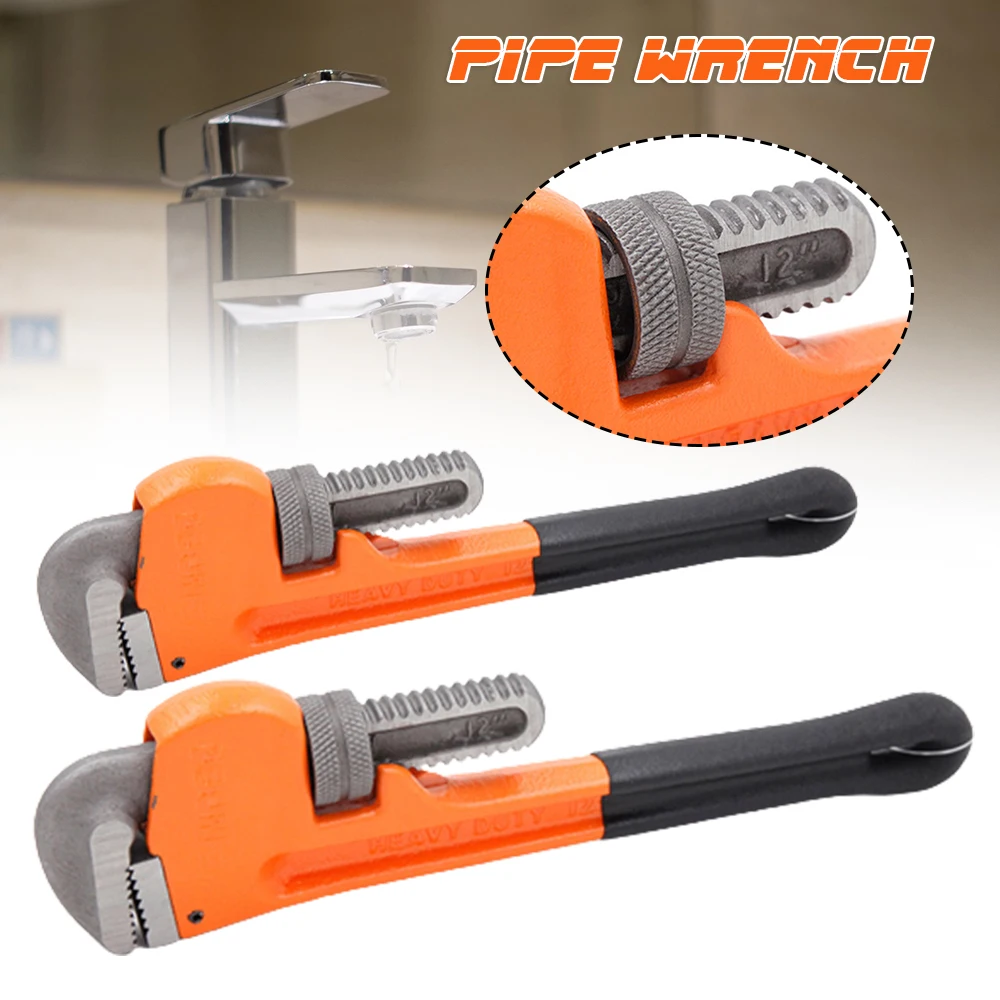 

Adjustable Heavy Duty Pipe Wrench 8"/10"/12"/14" Quick Pipe Wrenches Clamp Plier Wear-Resistant Handle Portable Durable B88