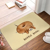door mat beagle bagel decor 3d rug carpet bathmat anti slip entrance living room home kitchen antiwear bedroom dancing